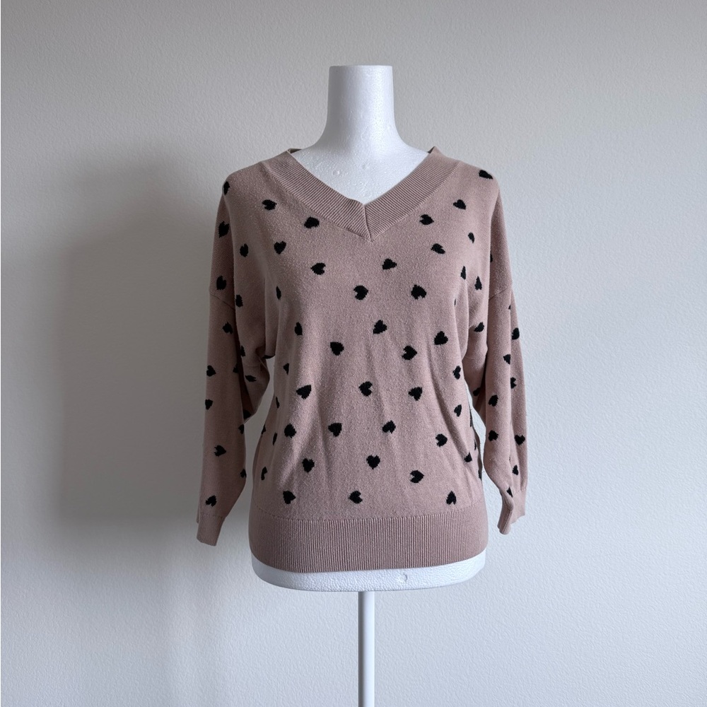 Kate Spade - Heart Patterned Tan Sweater